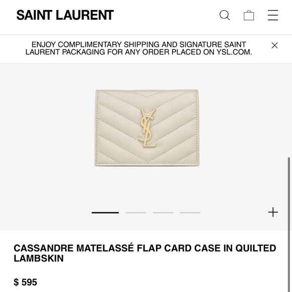YSL cassandre matelassé envelope wallet | grain de poudre embossed leather - Picture 6 of 10